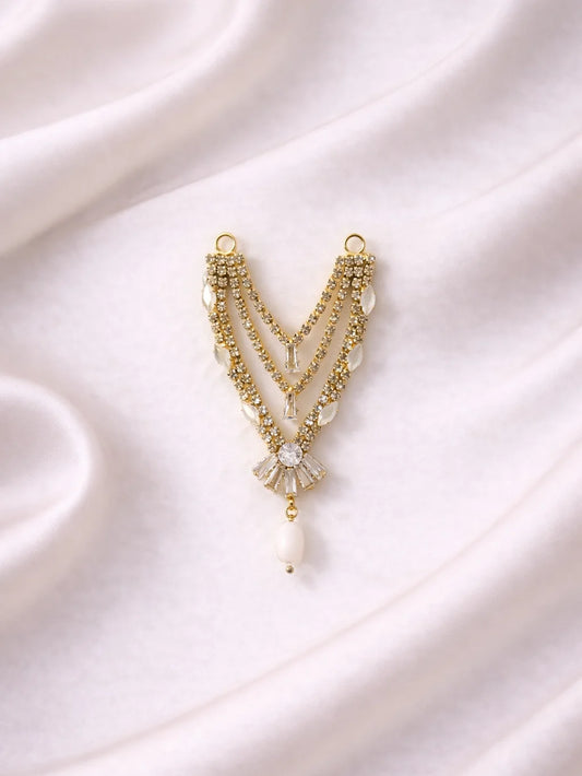 3 layer white Laddu Gopal jewellery for peaceful divine shringar