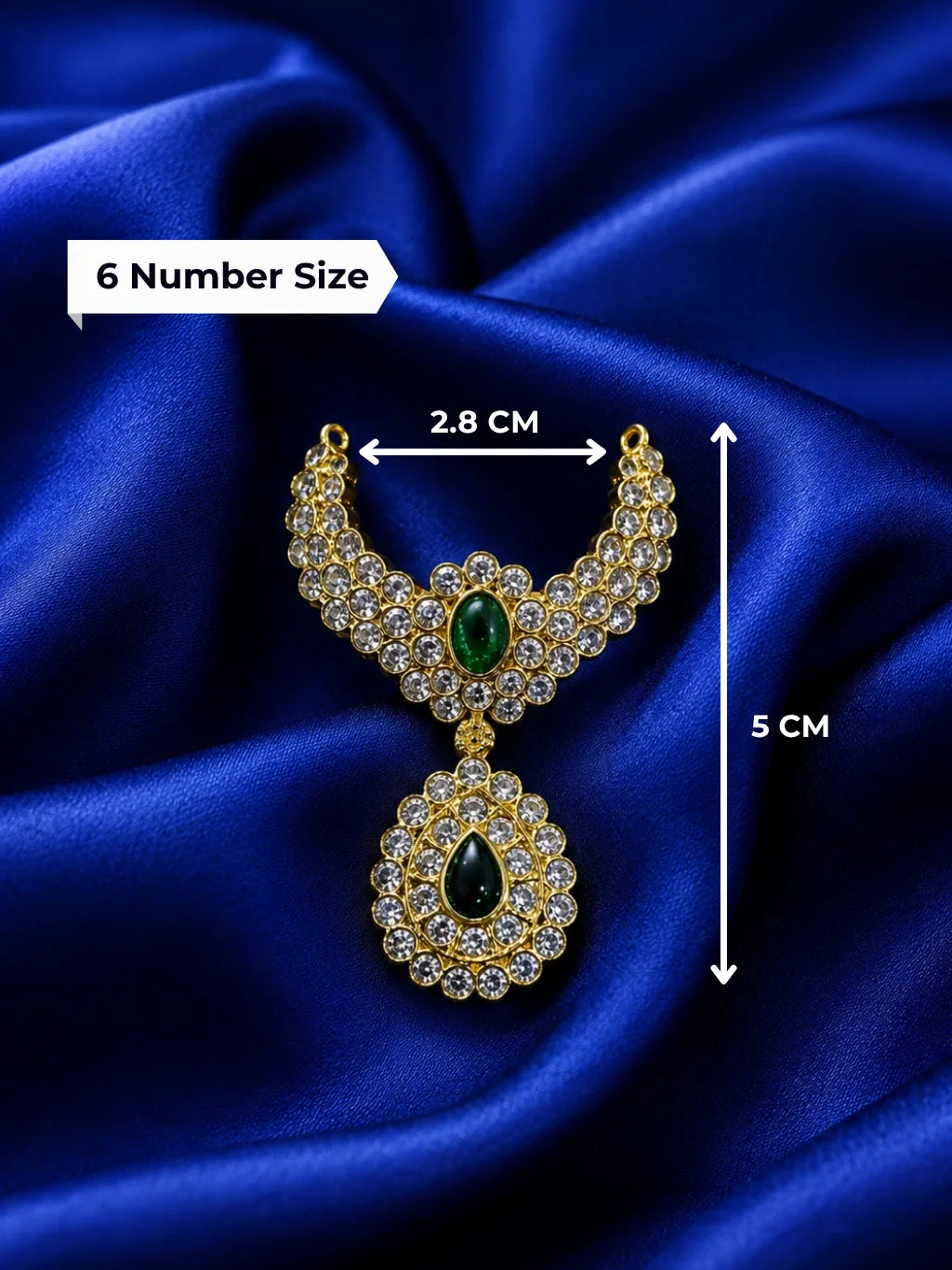 Emerald-Teardrop Jadaau Haar for Deity