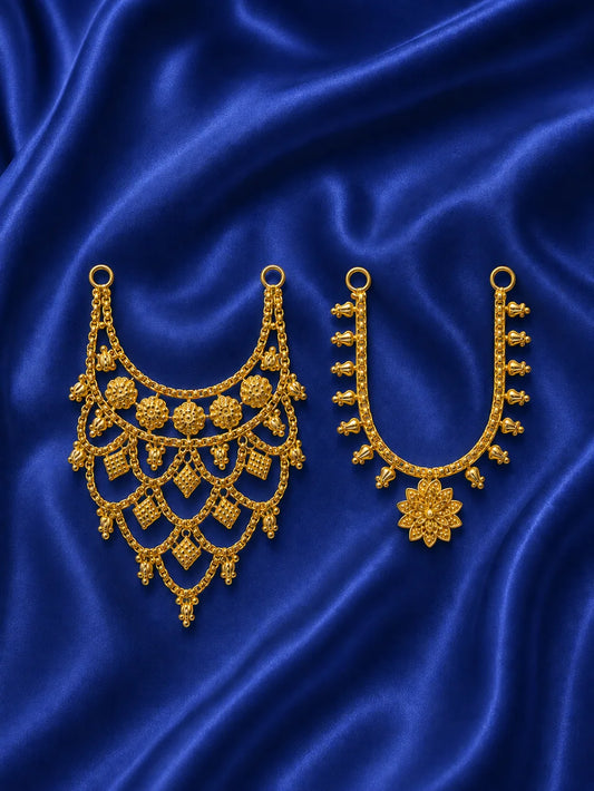 Anuragini Gold-Plated Haar Set of 2 for Laddu Gopal, Radha Rani, Ram Lalla, Mata Rani and Other Deities