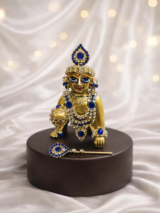 Blue Mukut Mala Set for Laddu Gopal