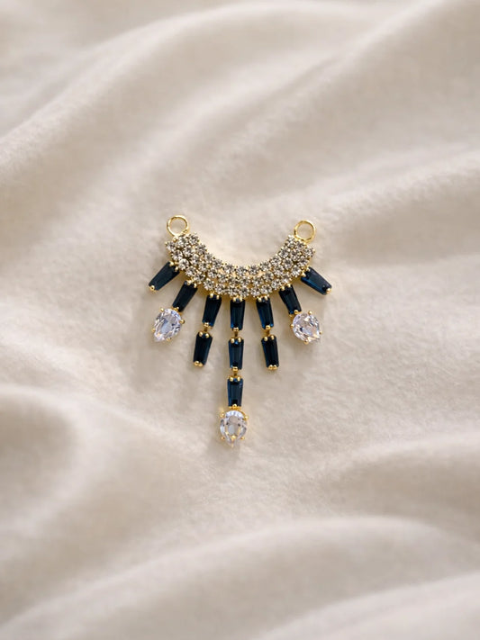 Blue stone drops jewellery with elegant design and premium finish