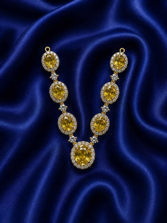 Celestial Oval Gemstone Kanth-Haar for Kanha Ji