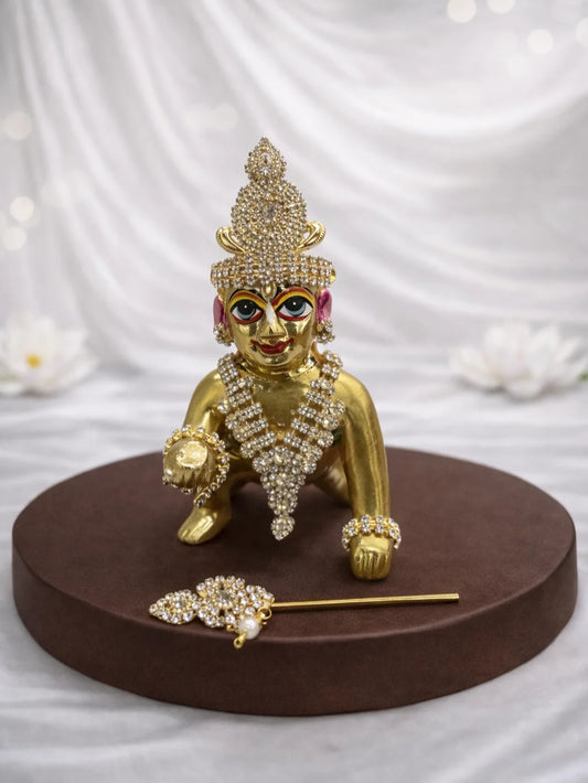 Crystal Color Stone Mukut Mala Set for Laddu Gopal