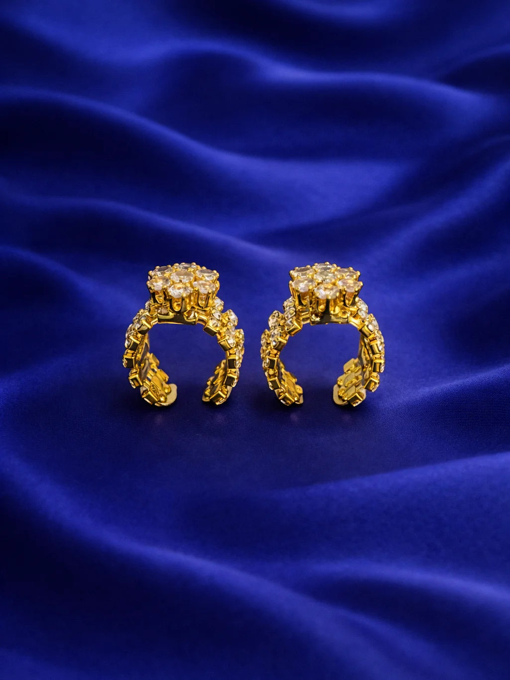 Crystal white flower bangles for Laddu Gopal with elegant floral design