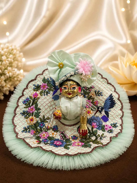 Designer Floral Embroidery Laddu Gopal Poshak