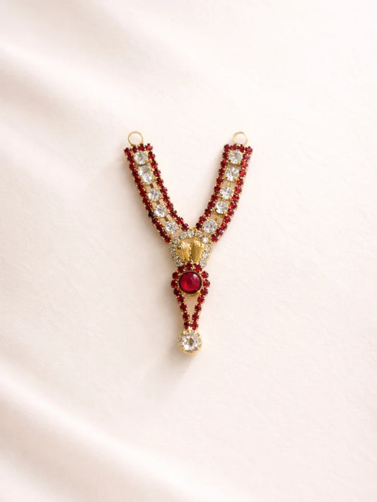 Divine red Laddu Gopal jewellery for festive royal darshan