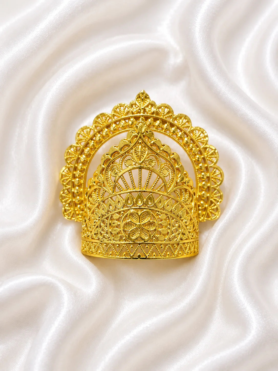 Divyam gold-plated mukut for Laddu Gopal with intricate handcrafted temple-inspired design