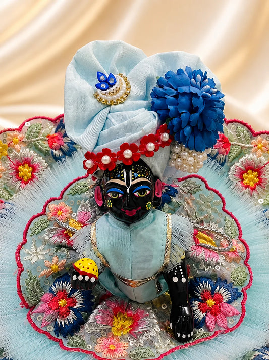 Double-Layered Floral Embroidery Laddu Gopal Poshak