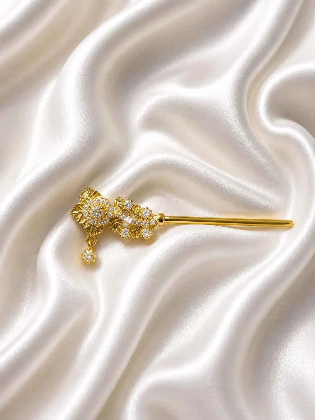Elegant Golden & Crystal Shringar Set for Deity
