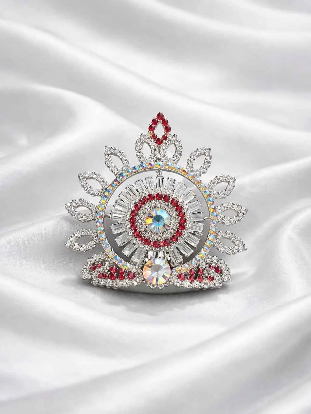 Silver Sunburst Mukut for Deity