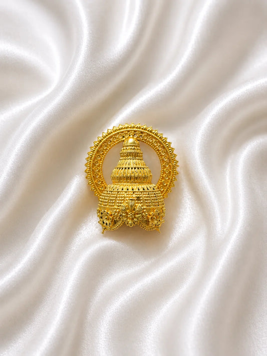 Gold-Plated Traditional Mukut for Deity