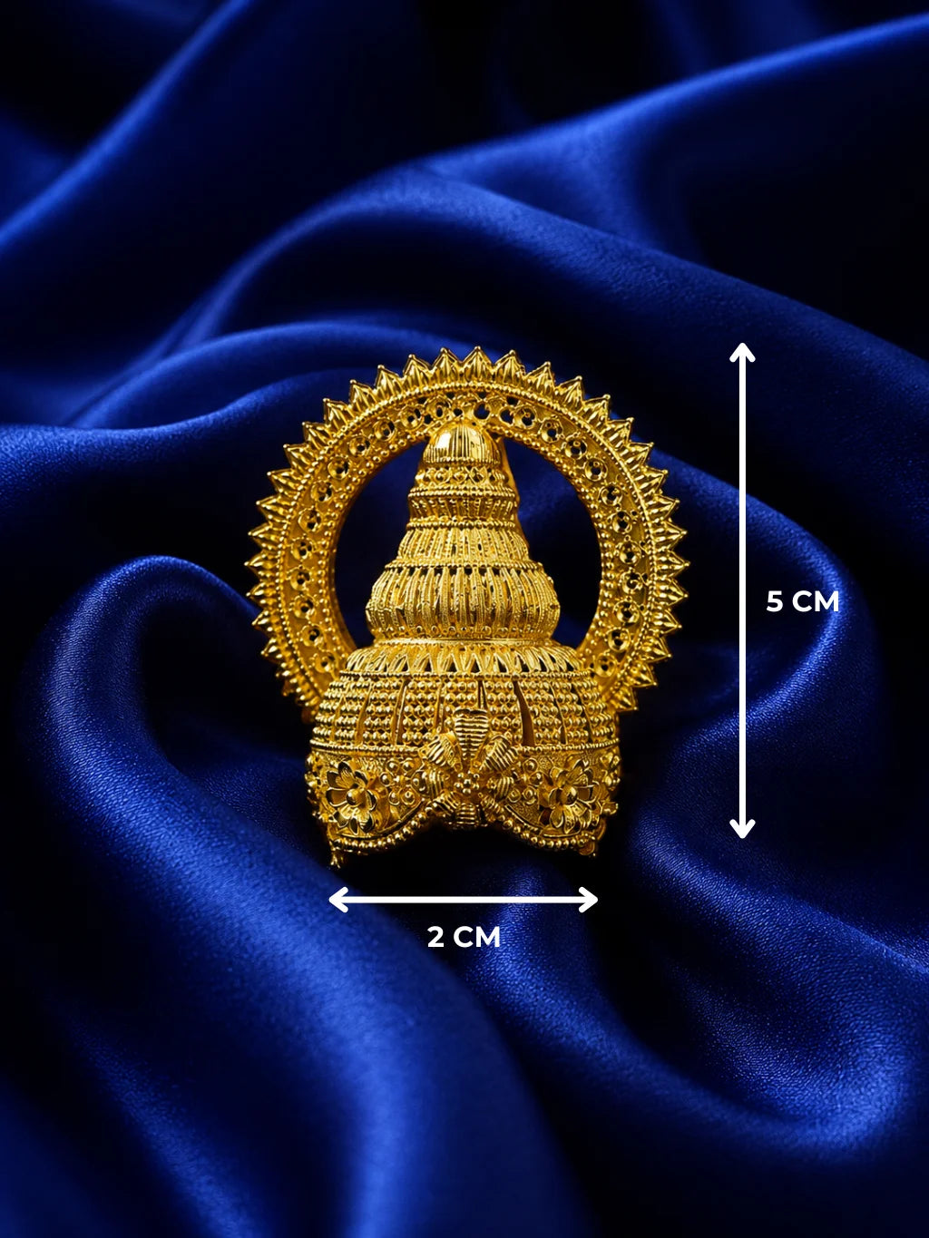 Gold-Plated Traditional Mukut for Deity