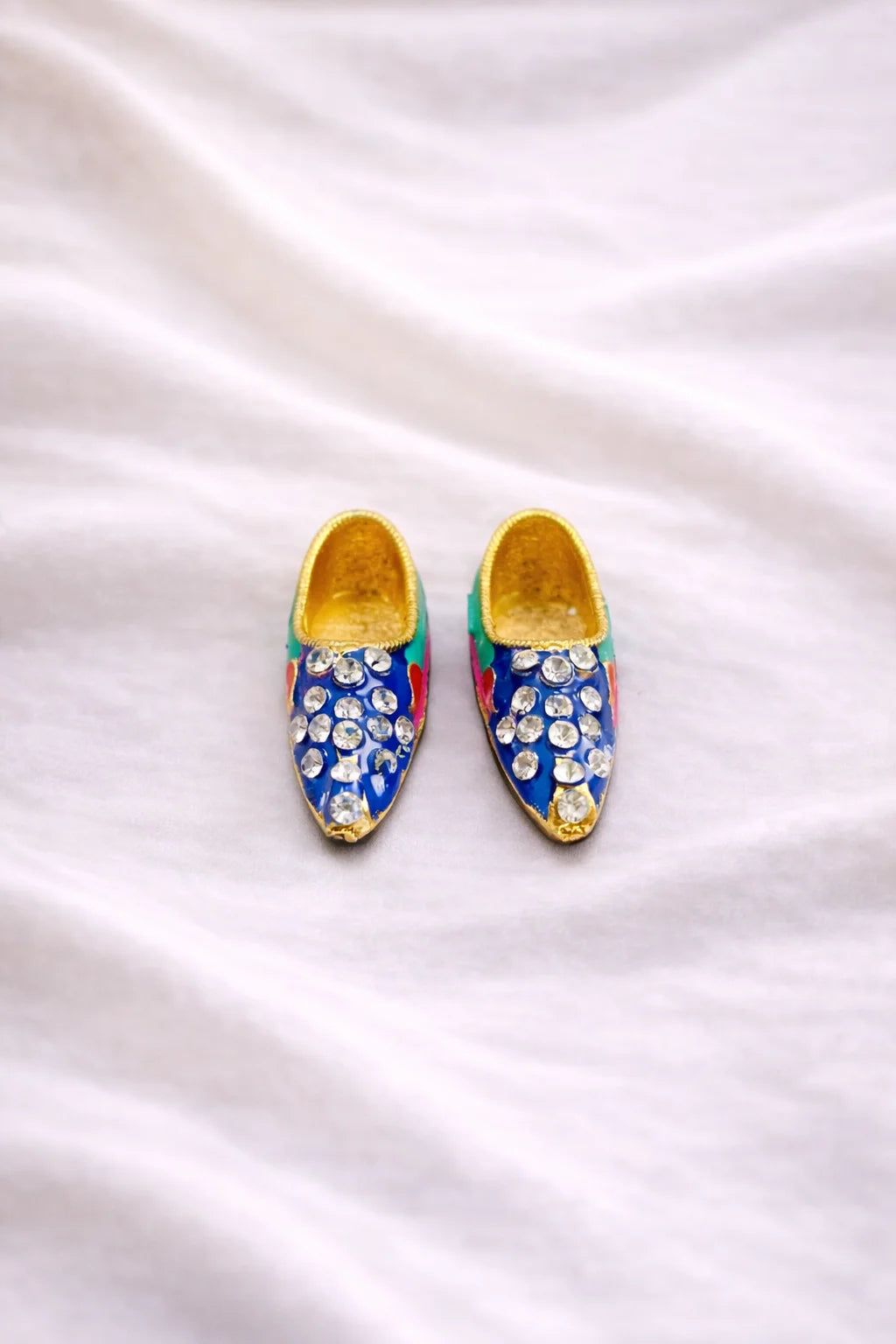 Golden finish Laddu Gopal paduka for divine charan shringar