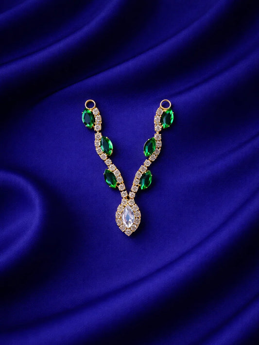 Green designer Laddu Gopal jewellery for royal festive shringar