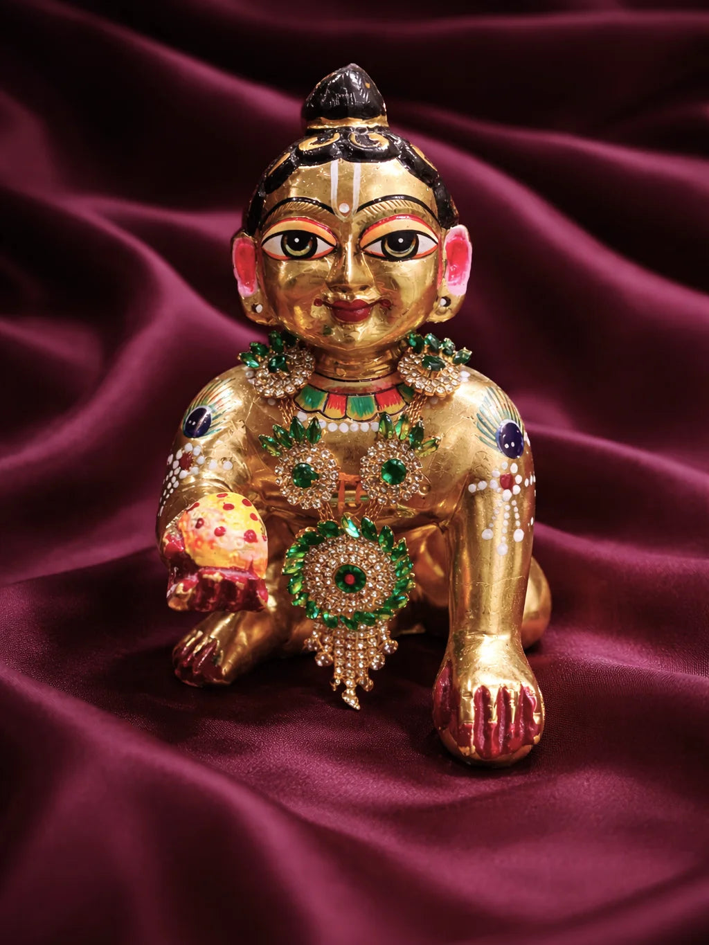 Green Designer Necklace for Deity