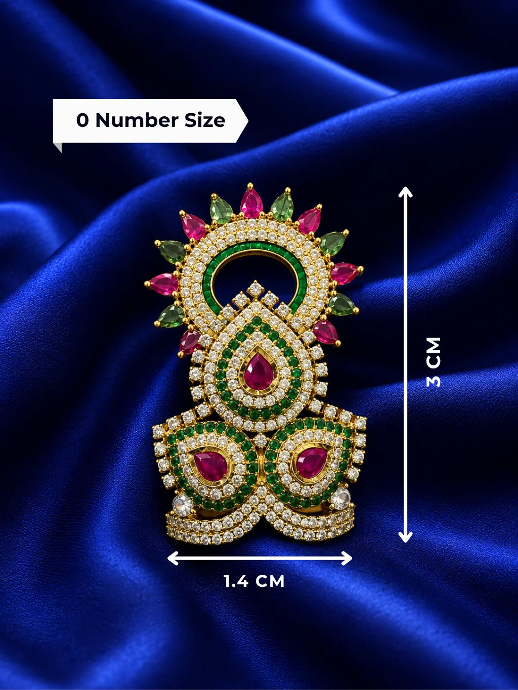 Kriti AD Stone Mukut for Laddu Gopal with sparkling American diamond stone work