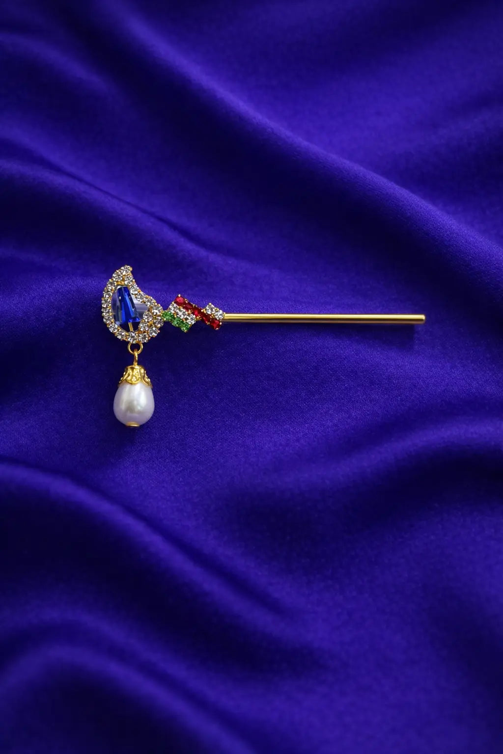 Laddu Gopal Bansuri – Crystal Flute with Blue Stone