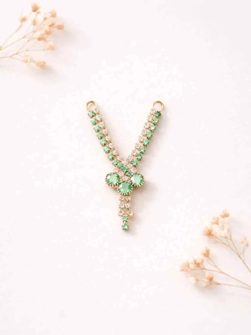 Laddu Gopal Jewellery - Lime Green Stone