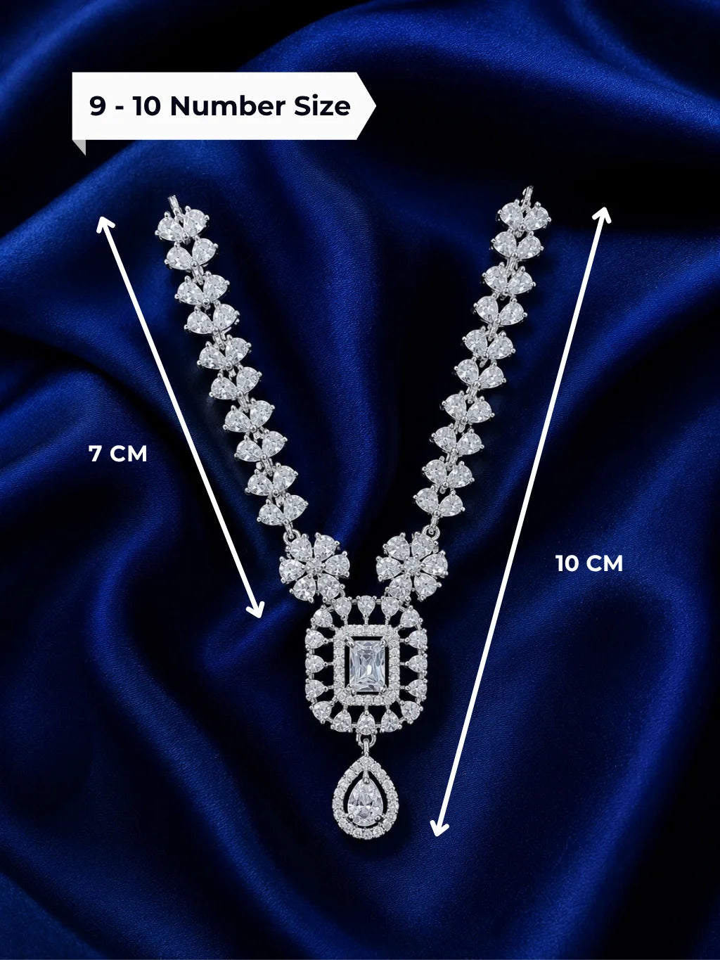 Majestic silver finish American Diamond stone necklace for Laddu Gopal deity shringar