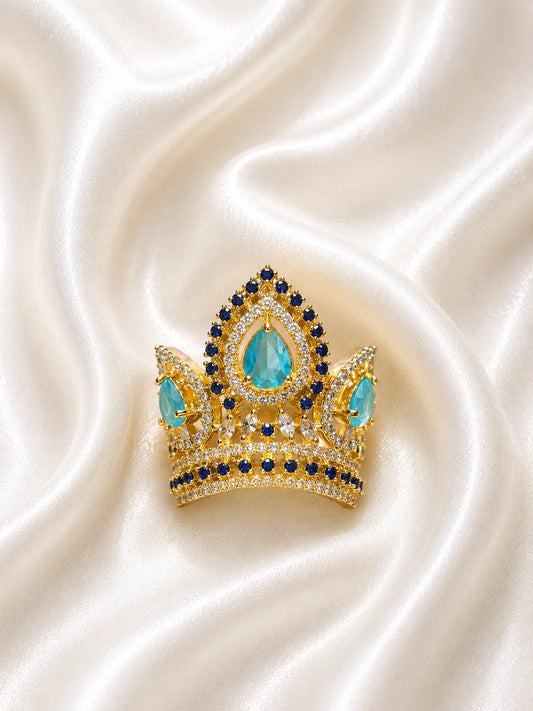 Manarani AD Mukut for Laddu Gopal with sparkling American diamond design