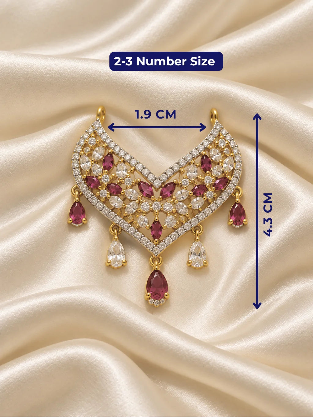 Manikya Pallavi AD Necklace for Deity with ruby-inspired ornamental styling and sparkling American Diamond detailing