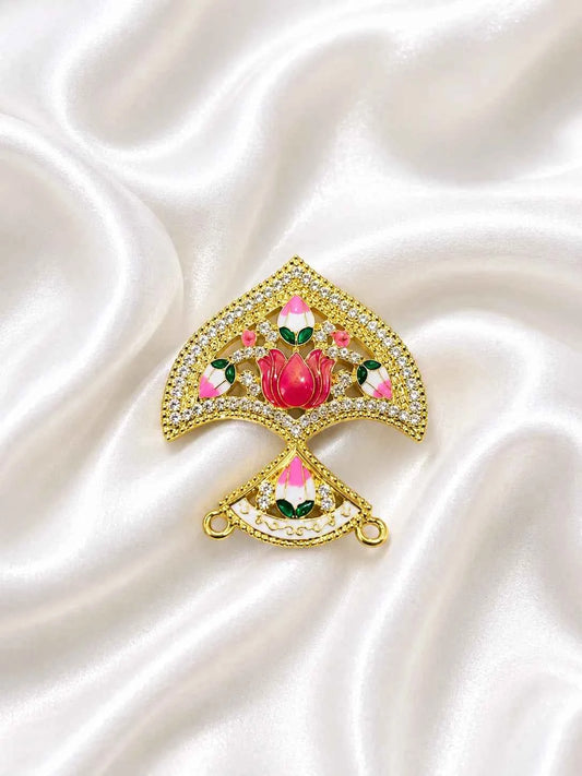 Meenakari Lotus AD Seep Mukut for Deity