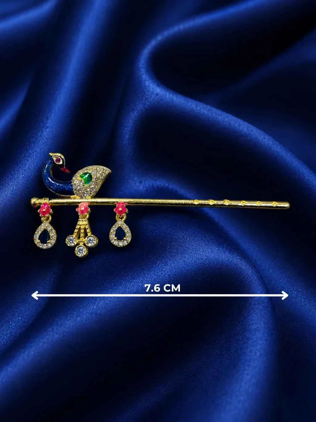 Meenakari Peacock Bansuri for Laddu Gopal