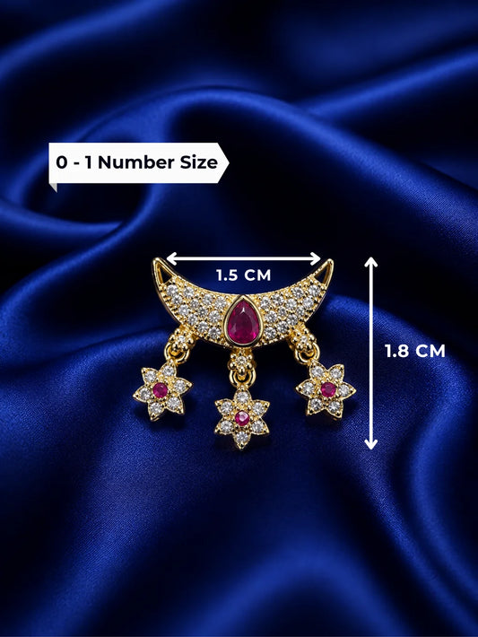 Moon-shaped AD choker combo for Laddu Gopal with sparkling American diamond crescent design