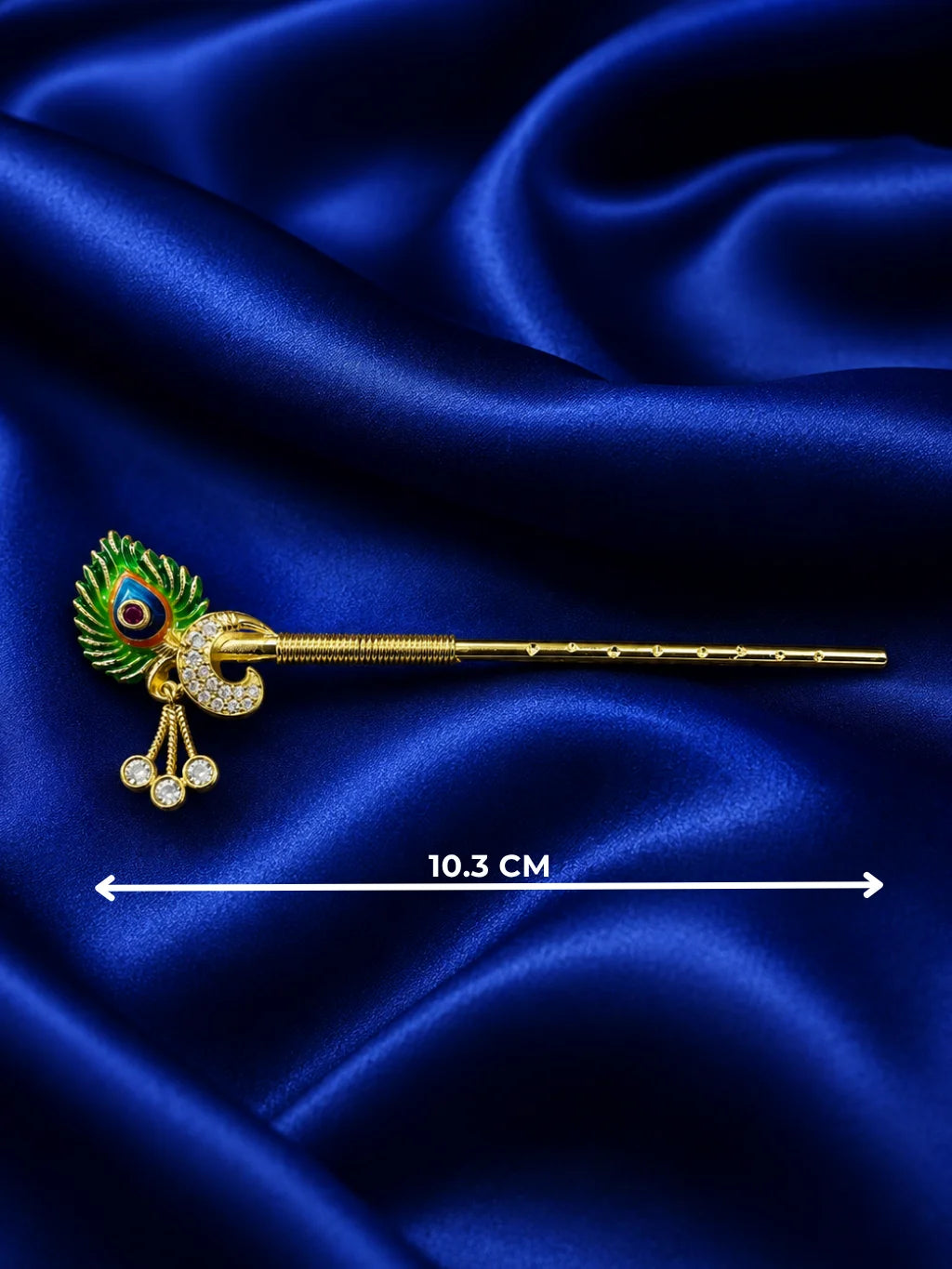 Morpankh Bansuri for Laddu Gopal Ji Peacock Feather Krishna Flute for Shringar