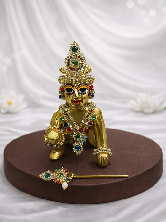 Multi Color Stone Mukut Mala Set for Laddu Gopal
