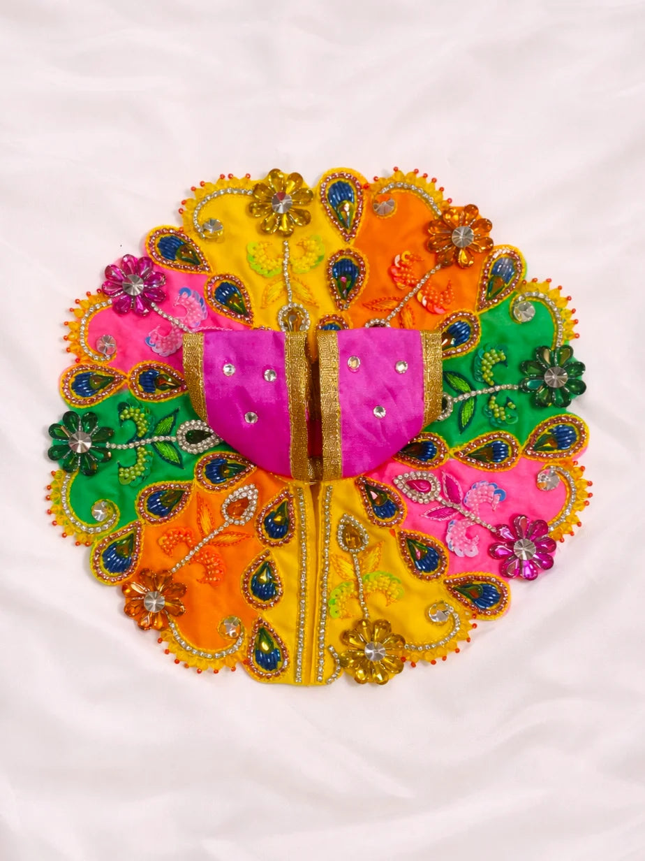 Multicolor Laddu Gopal dress with heavy stone work for royal shringar