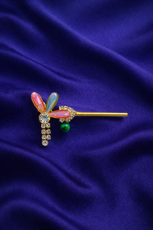 Multicolor stone work Laddu Gopal flute for royal shringar