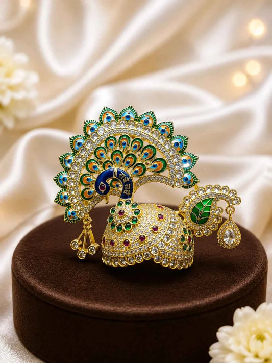 Peacock Utsav AD Mukut for Deity