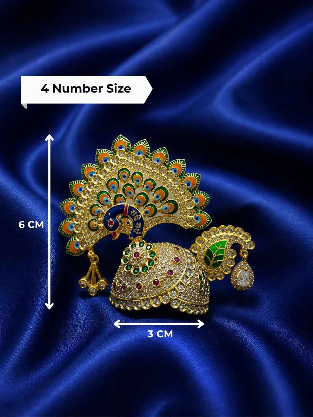Peacock Utsav AD Mukut for Deity