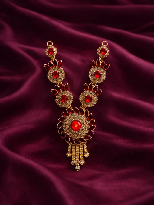 Red Designer Necklace for Deity