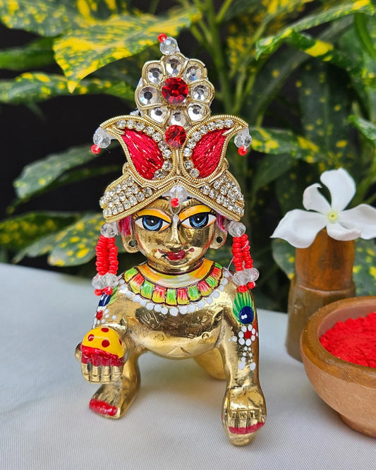 Royal Laddu Gopal Mukut Set