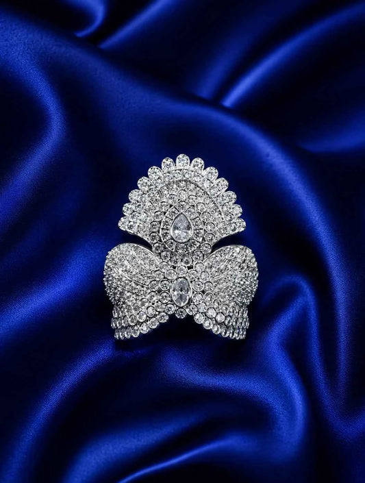 Golden Plated Jadau AD Mukut for Deity