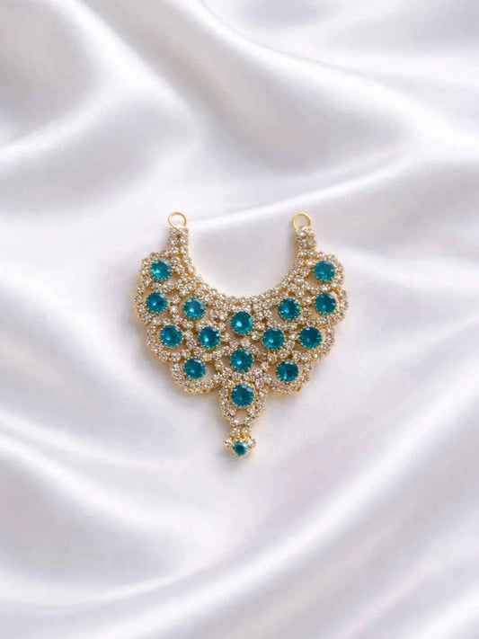Sky Blue Stone Jerken Necklace for Deity
