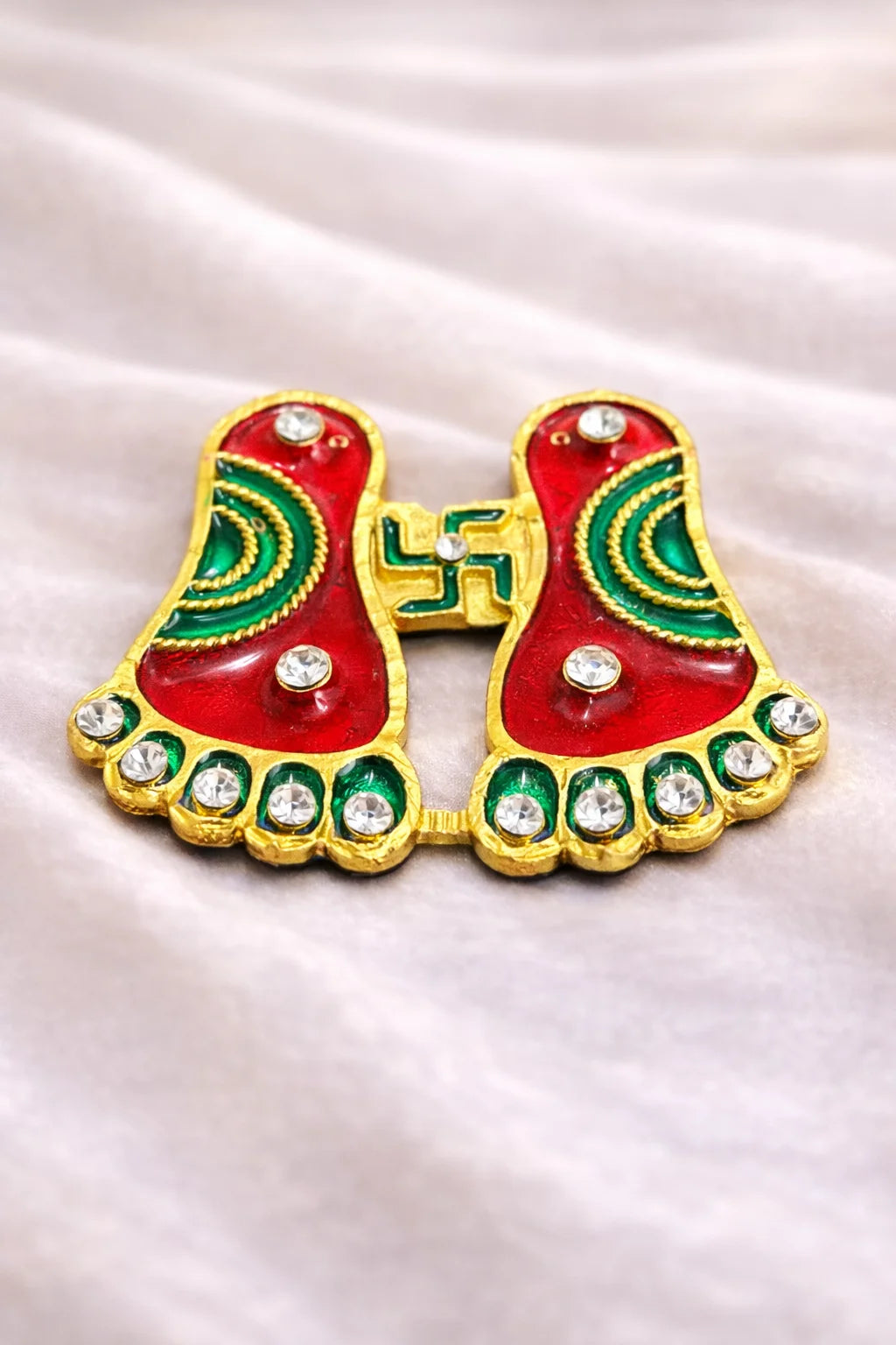 Designer stone work Laxmi ji charan shringar for divine paduka worship