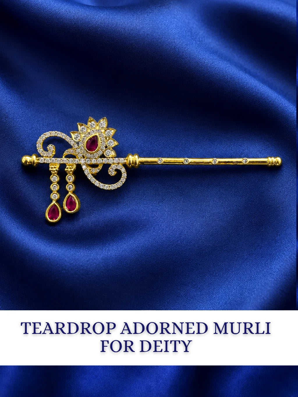 Teardrop Adorned Murli for Deity