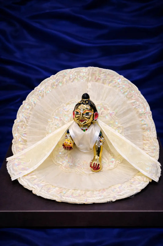 White Laddu Gopal poshak elegant daily shringar dress