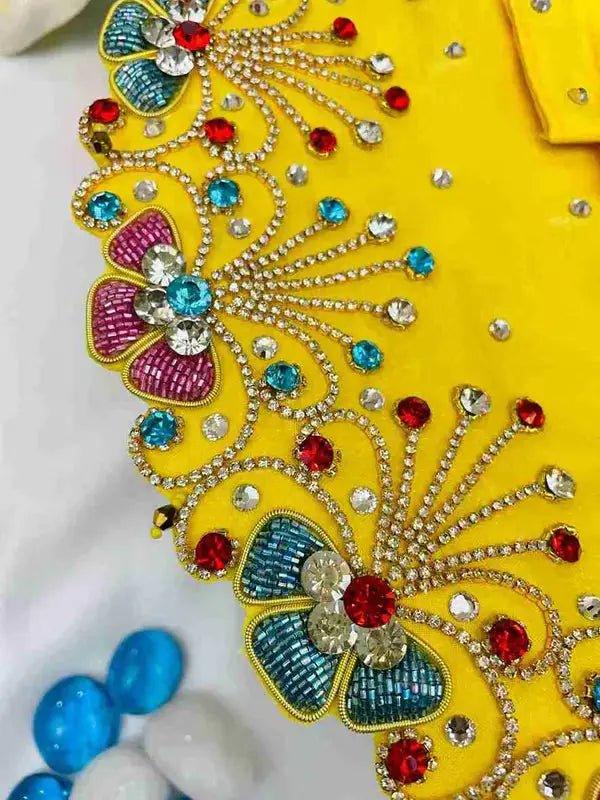 Premium Zari Embroidered Deity Dress - Mero Kanha Ji