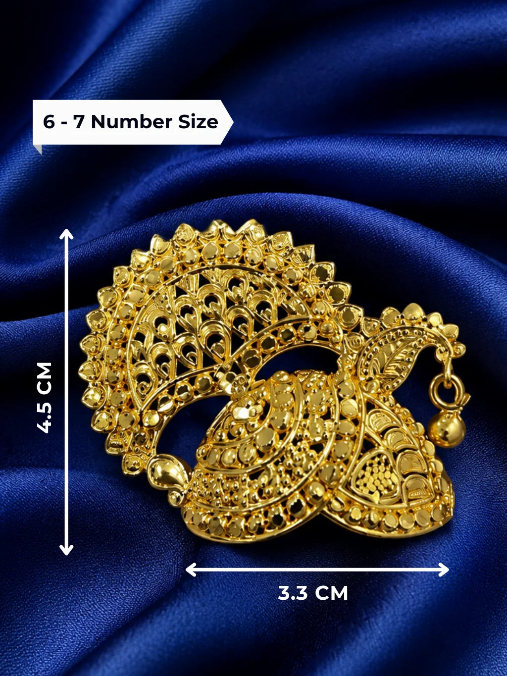 Adorn your deity with the Mayur Raj Gold Plated Mukut, featuring an elegant peacock-inspired design for royal and beautiful divine shringar.