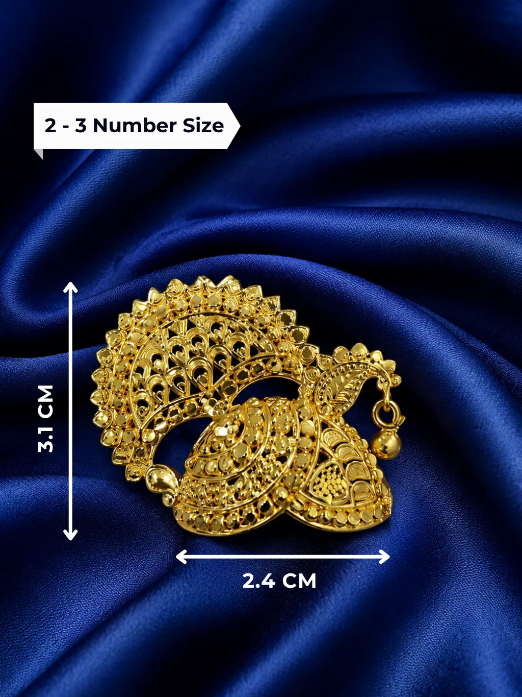 Adorn your deity with the Mayur Raj Gold Plated Mukut, featuring an elegant peacock-inspired design for royal and beautiful divine shringar.