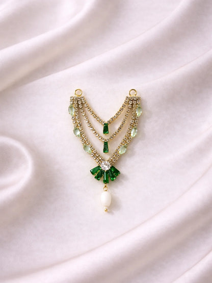 3 layer Green Laddu Gopal jewellery for festive royal shringar