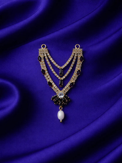 3 layer dark purple Laddu Gopal jewellery for royal festive shringar