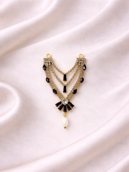 3 layer dark purple Laddu Gopal jewellery for royal festive shringar