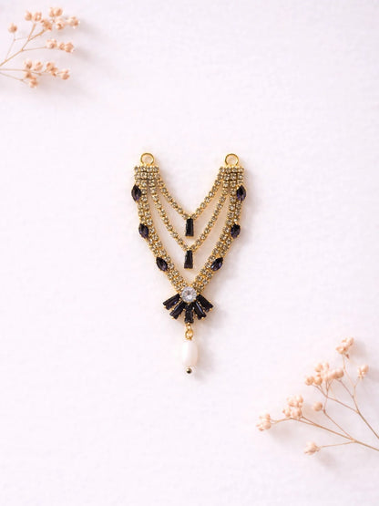 3 layer dark purple Laddu Gopal jewellery for royal festive shringar