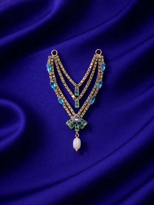 3 layer sky blue Laddu Gopal jewellery for peaceful royal shringar