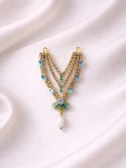 3 layer sky blue Laddu Gopal jewellery for peaceful royal shringar